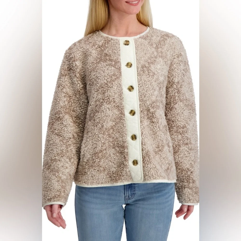 NWT Lucky Brand Faux Shearling Button Front Jacket Small